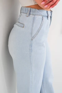 X275 Jasnoniebieskie spodnie damskie Balloon Leg - szerokie jeansy z wysokim stanem i luźną nogawką, rozmiary XS–XL