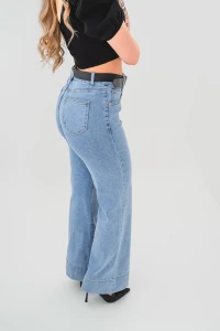 X265 Jeansowe damskie spodnie Wide Leg - jeansy z wysokim stanem i szerokimi nogawkami XS-XL