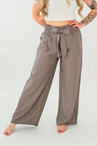X237 Szerokie wiskozowe spodnie damskie wide leg - przewiewne spodnie z szerokimi nogawkami i wiązaniem w pasie S/M-L/XL