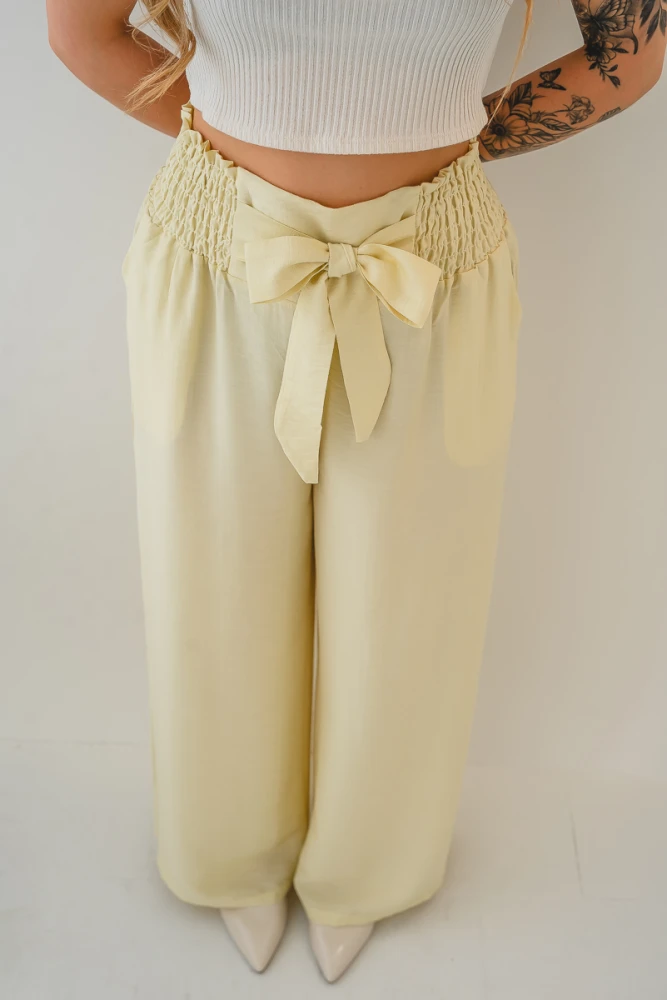 X234 Viskozowe materiałowe spodnie damskie wide leg - przewiewne spodnie z szerokimi nogawkami i wiązaniem w pasie S/M-L/XL