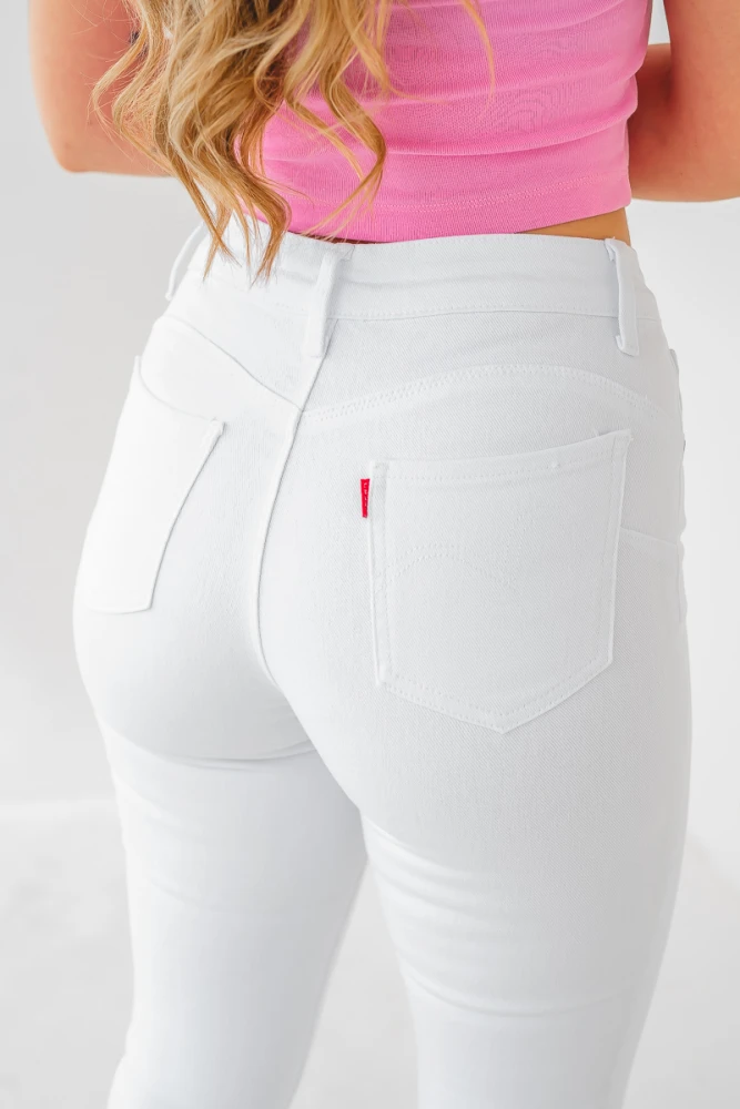X247 Białe jeansowe spodnie damskie - modelujące skinny push up z wysokim stanem xs-xl
