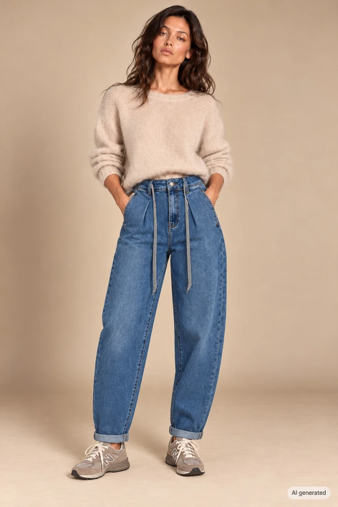 X199 Spodnie damskie mom fit niebieskie jeansy z wyszczuplającymi zaszewkami w pasie i wysokim regulowanym stanem xs s m l xl